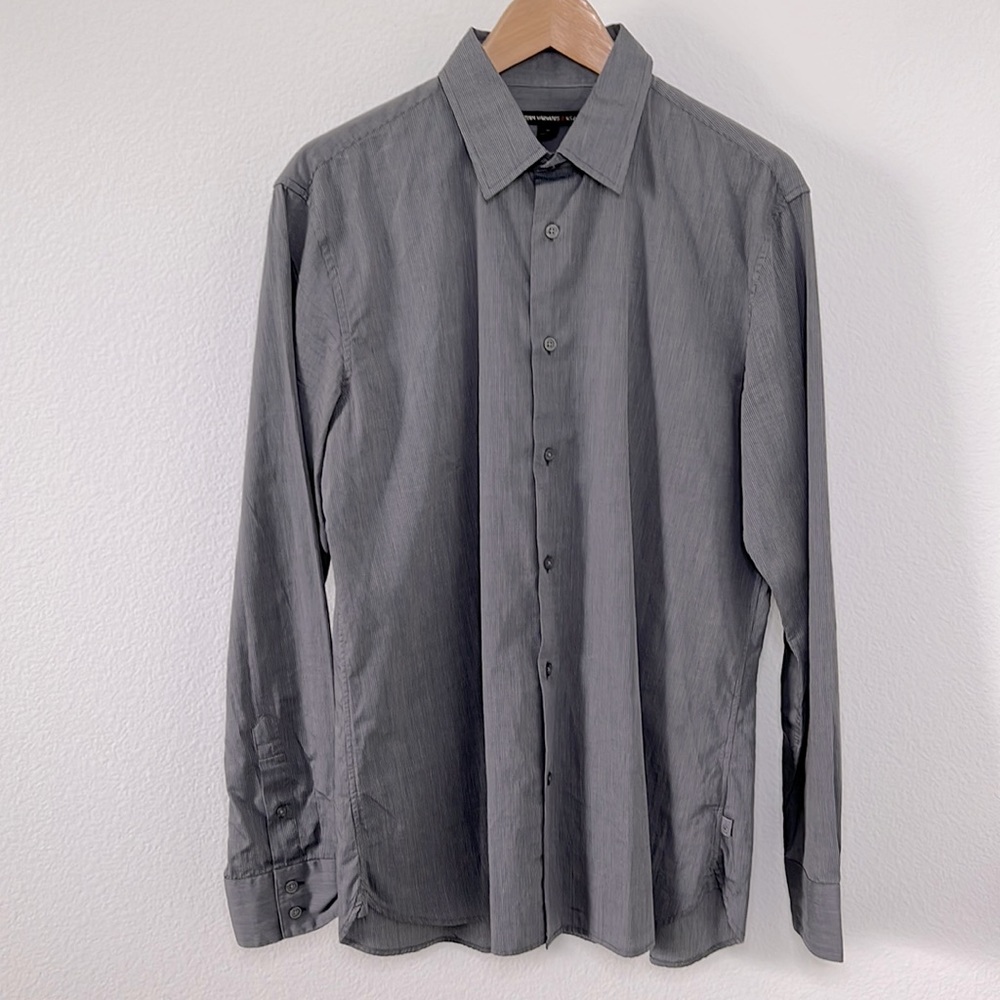 John Varvatos Star USA Casual Button Down, Size M, Grey